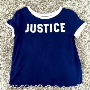 Justice fancy short sleeve shirt -dark blue